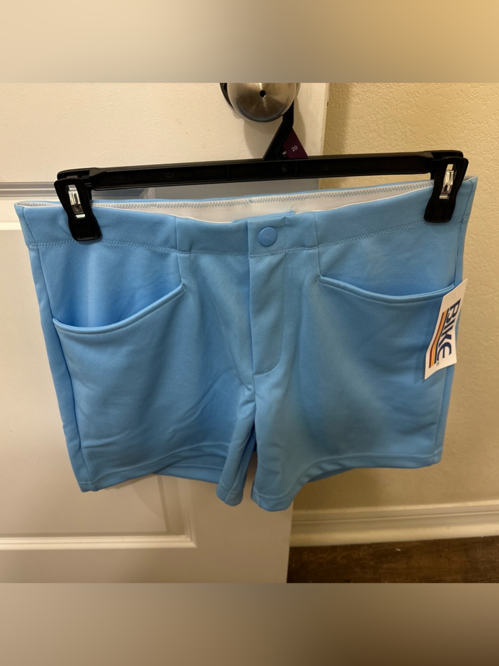Bike Light Blue Women’s Athletic Coach Shorts- Size Medium